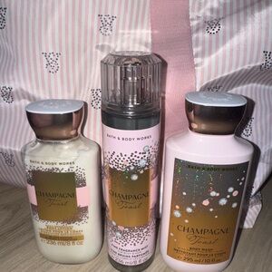 Bath & Body Works Champagne Toast Bath & Body Set — Pink & Gold